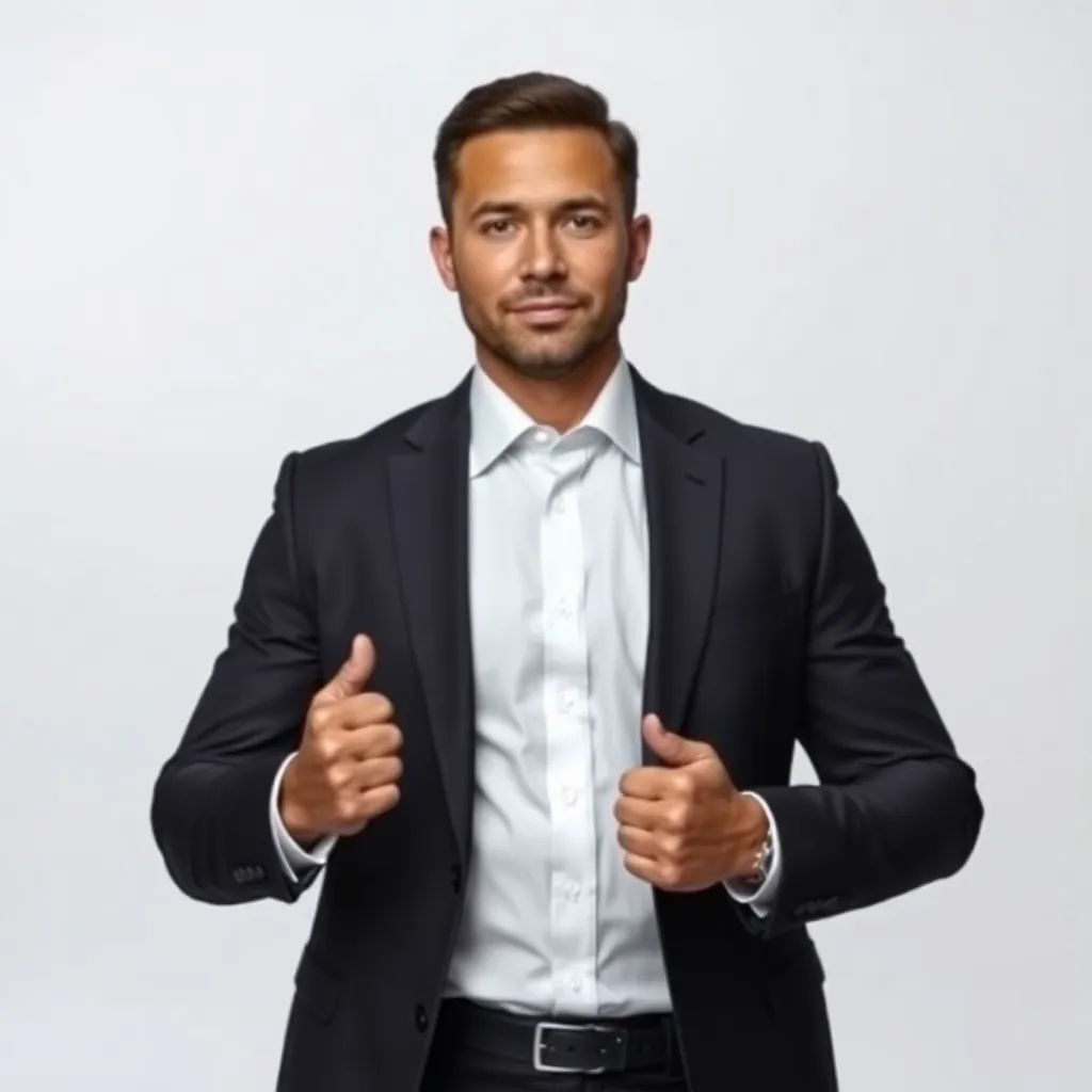 AI-generated executive power portrait in tailored suit