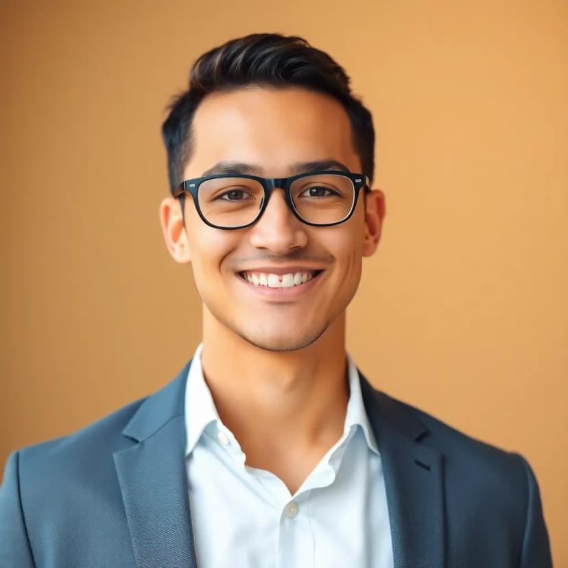 AI-generated LinkedIn profile photo with warm background