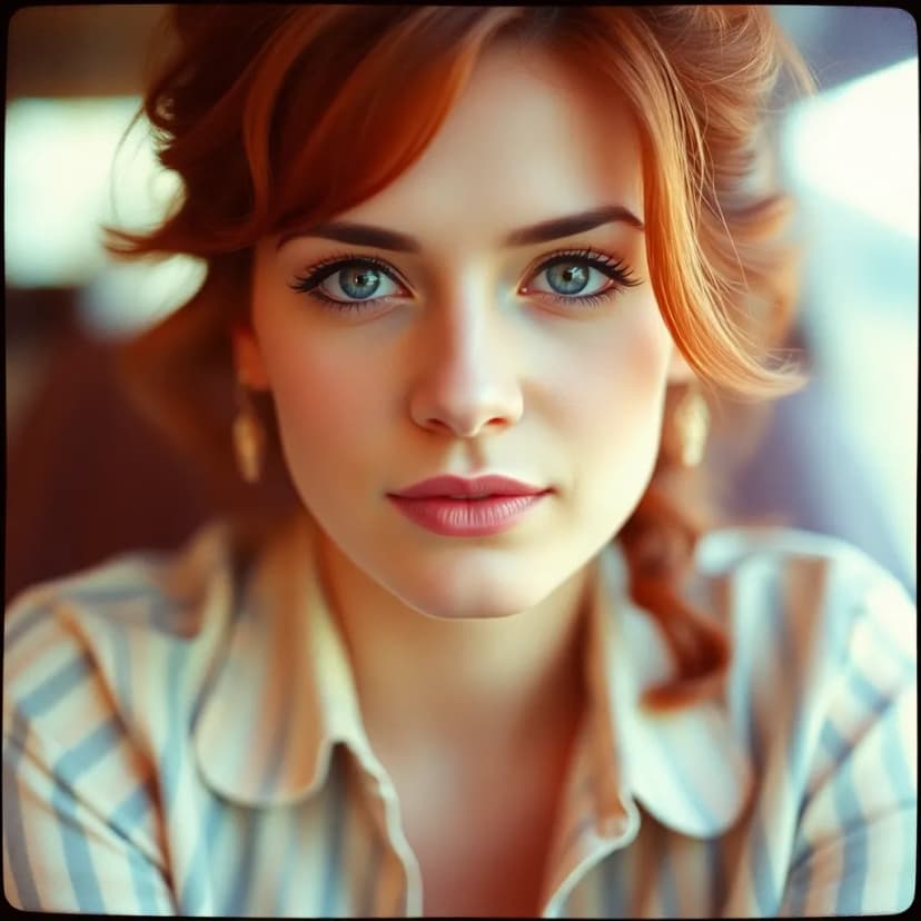 AI-generated retro vintage style portrait with film grain